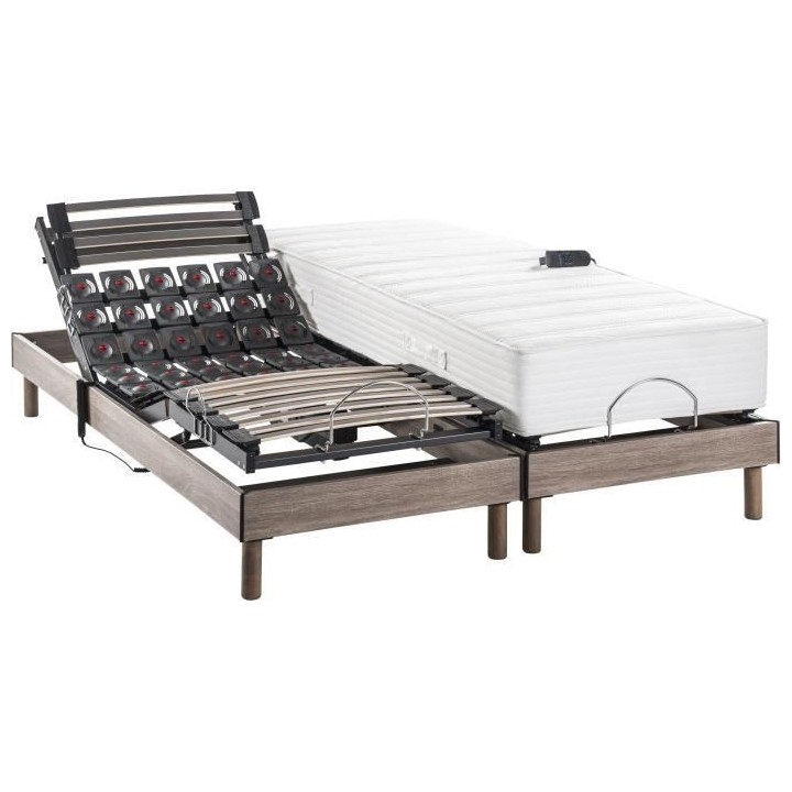 Ensemble relaxation électrique PHYSIOMAX - matelas + sommiers 2x90x20