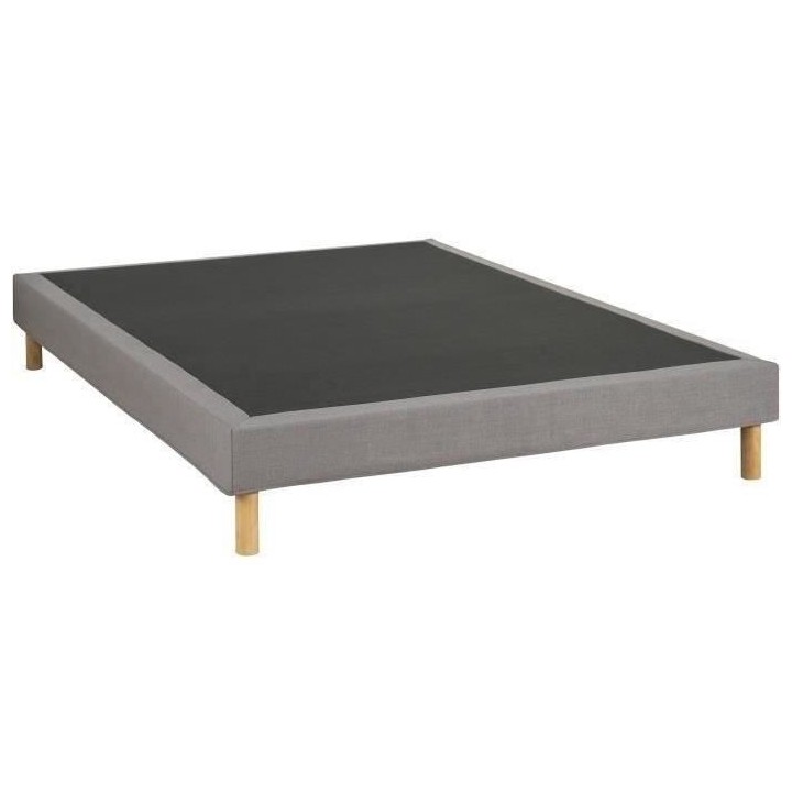 Sommier tapissier - 140x190 cm - Gris clair - Kit - DEKO DREAM Eazyx