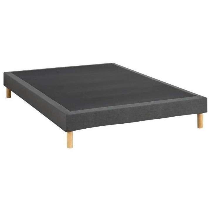 Sommier tapissier - 140x190 cm - Gris anthracite - Kit - DEKO DREAM Ea