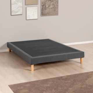 Sommier tapissier - 160x200 cm - Gris anthracite - Kit - DEKO DREAM Ea