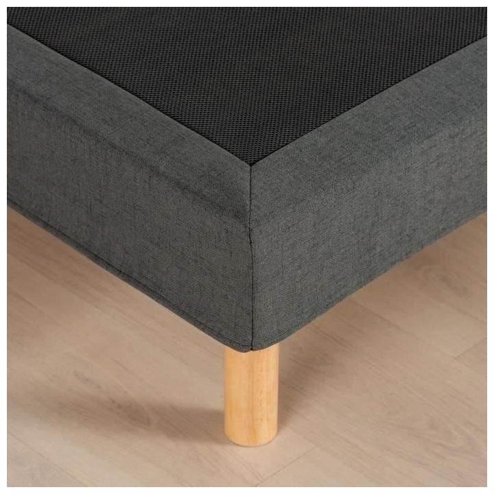 Sommier tapissier - 160x200 cm - Gris anthracite - Kit - DEKO DREAM Ea