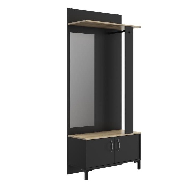 GAMI Meuble d'entrée 2 portes - Made in France - Décor chene sonoma