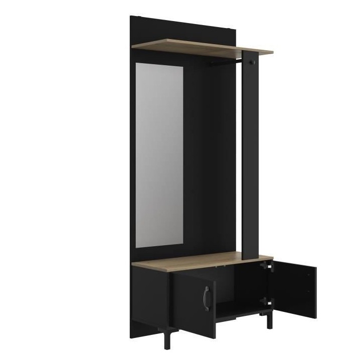 GAMI Meuble d'entrée 2 portes - Made in France - Décor chene sonoma