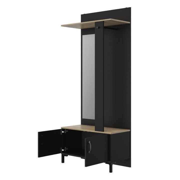 GAMI Meuble d'entrée 2 portes - Made in France - Décor chene sonoma