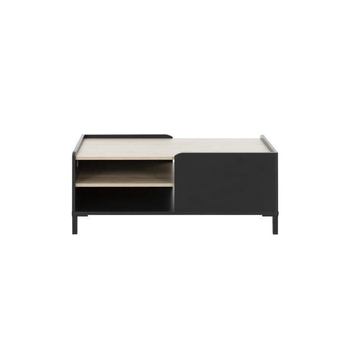 Table basse Gami - Décor châtaigner et noir - L 106 x P 60 x H 42 cm