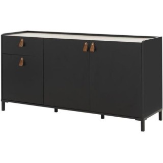 GAMI Enfilade - Décor chataigner et noir - Contemporain - 3 portes et