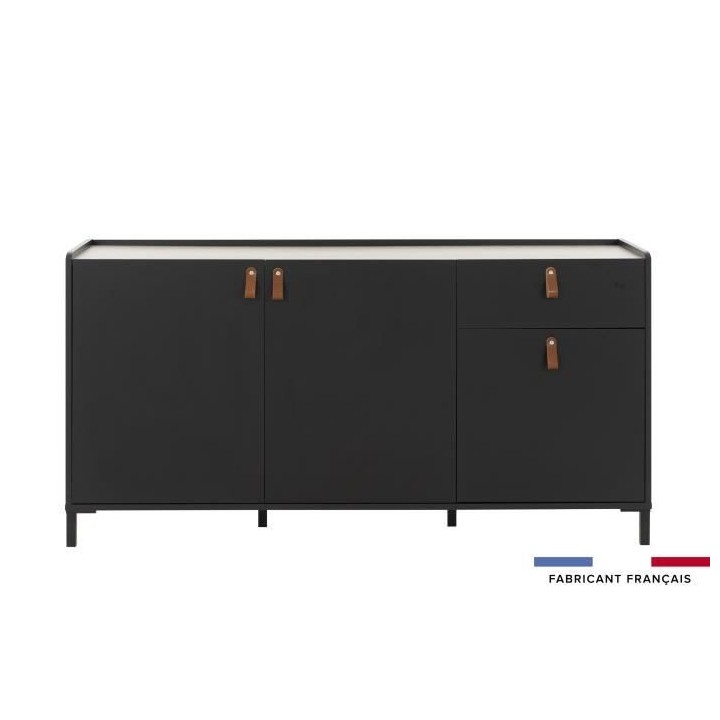 GAMI Enfilade - Décor chataigner et noir - Contemporain - 3 portes et