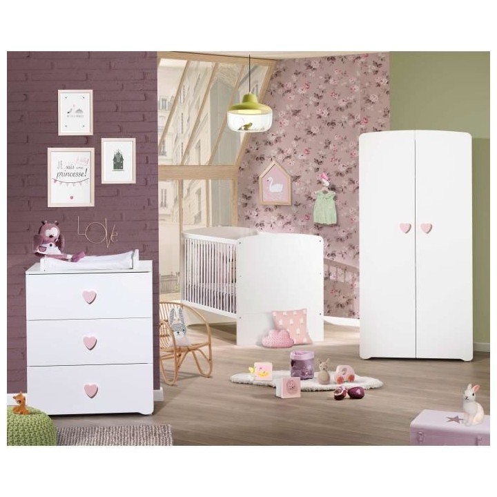 Lit bébé - 120 x 60 cm - Babyprice Basic - En bois blanc