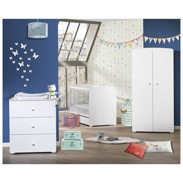 Lit bébé - 120 x 60 cm - Babyprice Basic - En bois blanc