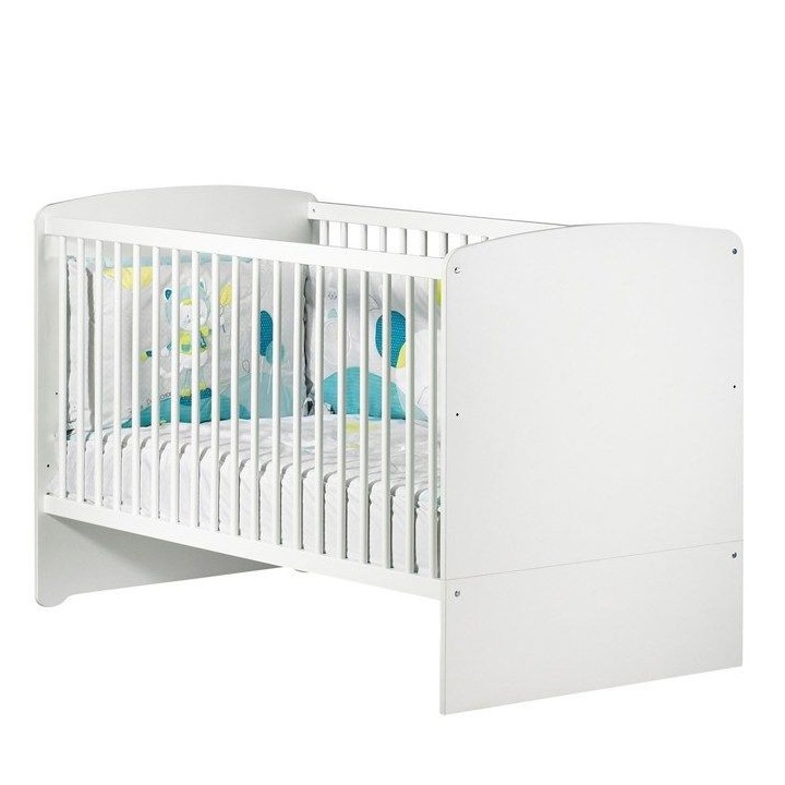 Lit évolutif - 140x70cm - Babyprice Basic - En bois blanc