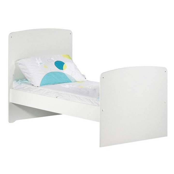 Lit évolutif - 140x70cm - Babyprice Basic - En bois blanc