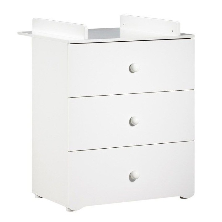 Commode a langer - Babyprice - Basic - 3 tiroirs - Boutons boule en bo