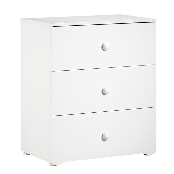 Commode a langer - Babyprice - Basic - 3 tiroirs - Boutons boule en bo