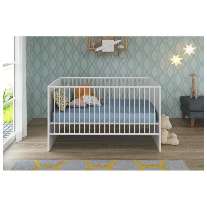 Chambre bébé Trio : Lit 70 x 140 cm + Commode a langer + Armoire NIK