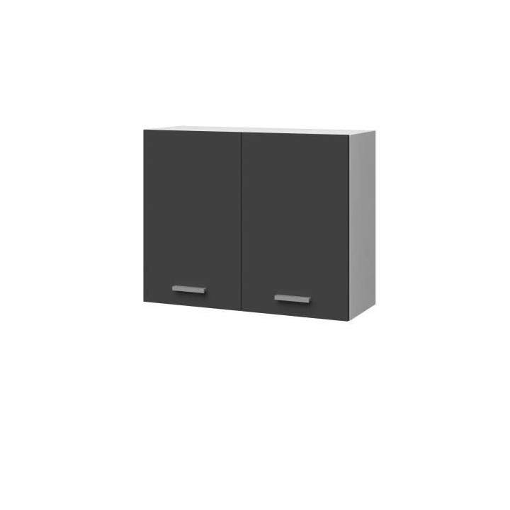EXTRA - Meuble haut de cuisine 80cm 2 Portes - Gris Mat