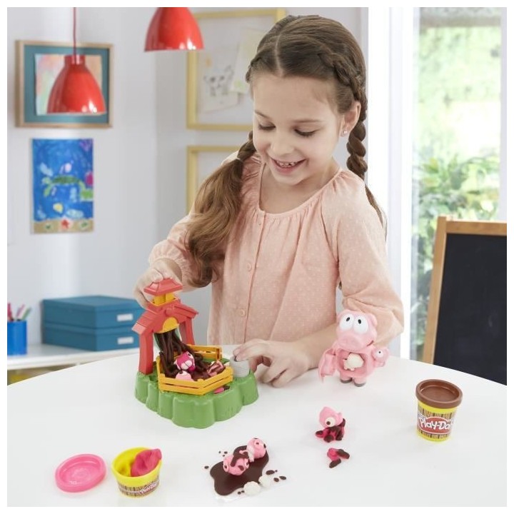 PLAY-DOH - Animal Crew - Pigsley Cochons farceurs avec jeu de ferme et