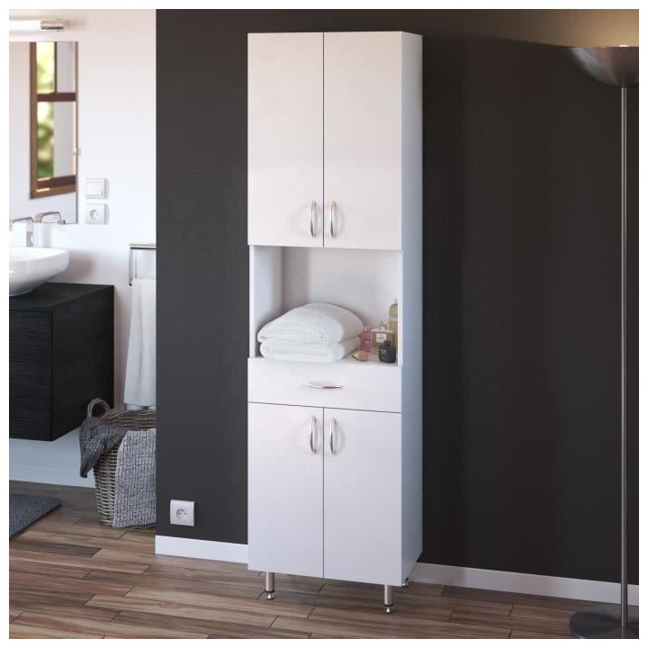 ARMANDO Armoire de salle de bain L 50 cm - Blanc Mat