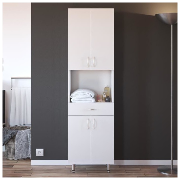 ARMANDO Armoire de salle de bain L 50 cm - Blanc Mat