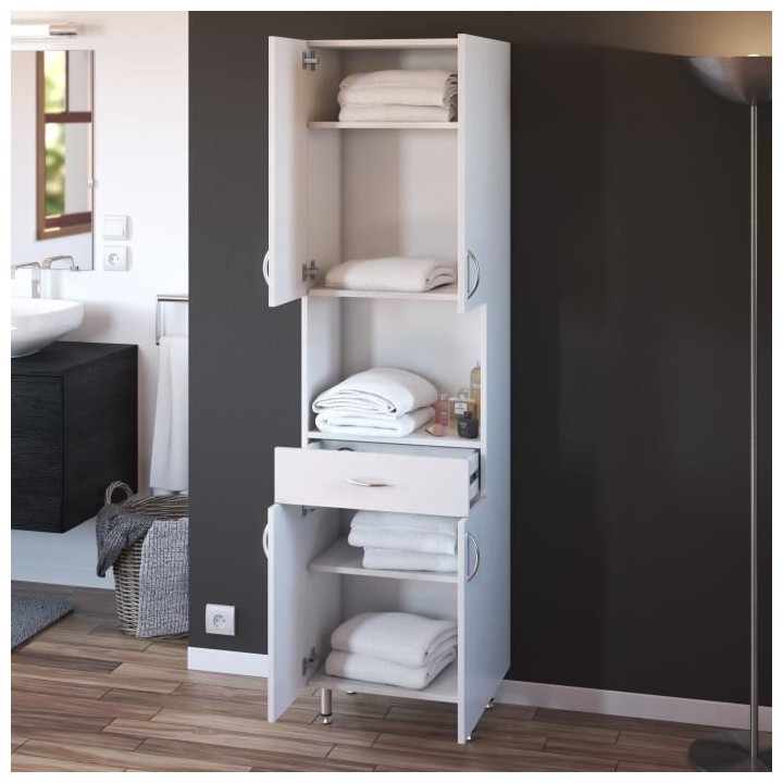 ARMANDO Armoire de salle de bain L 50 cm - Blanc Mat