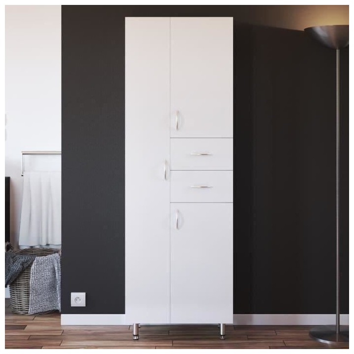 ARMANDO Armoire de Salle de bain 3 portes - L 60 cm - Blanc