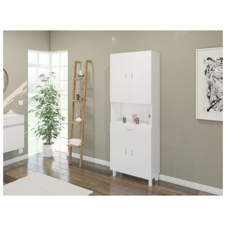 ESSENTIEL - Colonne de salle de bain 4 portes - Blanc L 65 cm