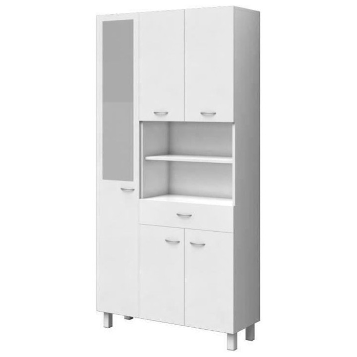 ESSENTIEL - Colonne de salle de bain 5 portes - Blanc - L 88,8 cm