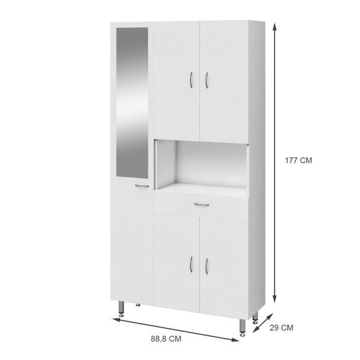 ARMANDO Armoire de salle de bain 5 portes L 88 cm - Blanc Mat