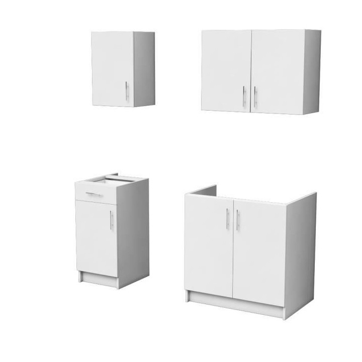 OBI Cuisine complete - 4 éléments - Blanc mat