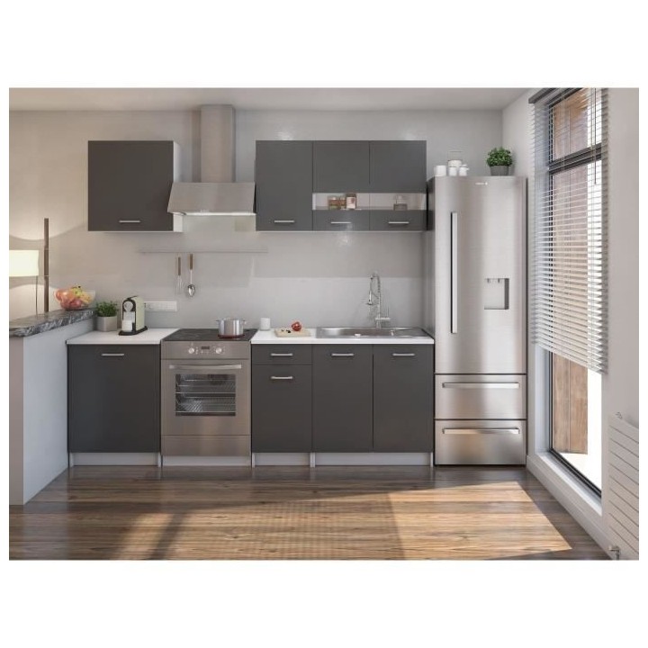 EXTRA Cuisine Complete avec plan de travail L 240 cm - 6 éléments -