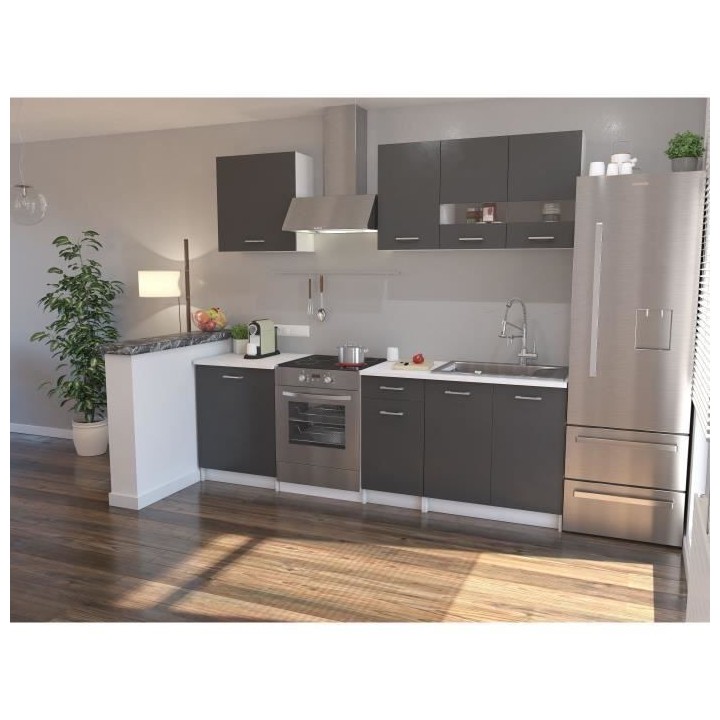 EXTRA Cuisine Complete avec plan de travail L 240 cm - 6 éléments -