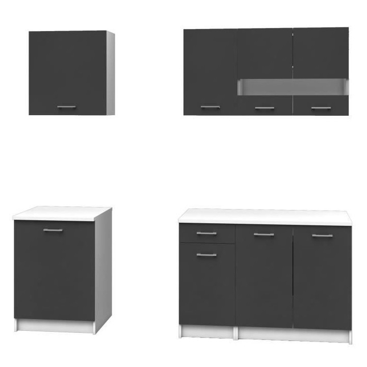 EXTRA Cuisine Complete avec plan de travail L 240 cm - 6 éléments -