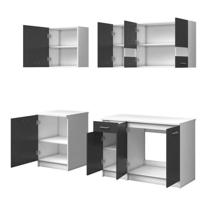 EXTRA Cuisine Complete avec plan de travail L 240 cm - 6 éléments -