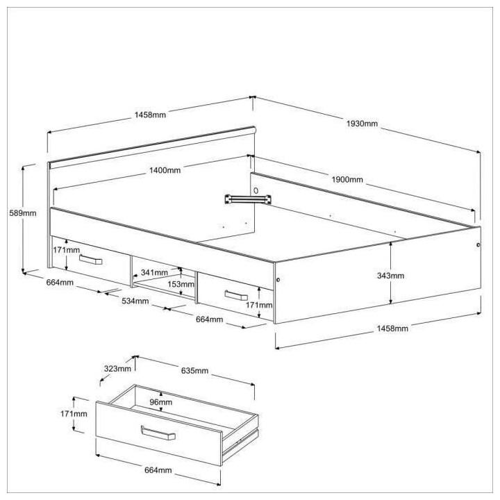 PARISOT ZODIAC Lit adulte 140 x 190 cm - Contemporain - Blanc mat