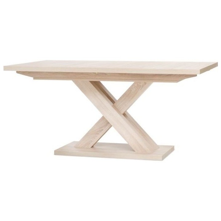 Table extensible mélaminé contemporaine pieds central en croix L 160