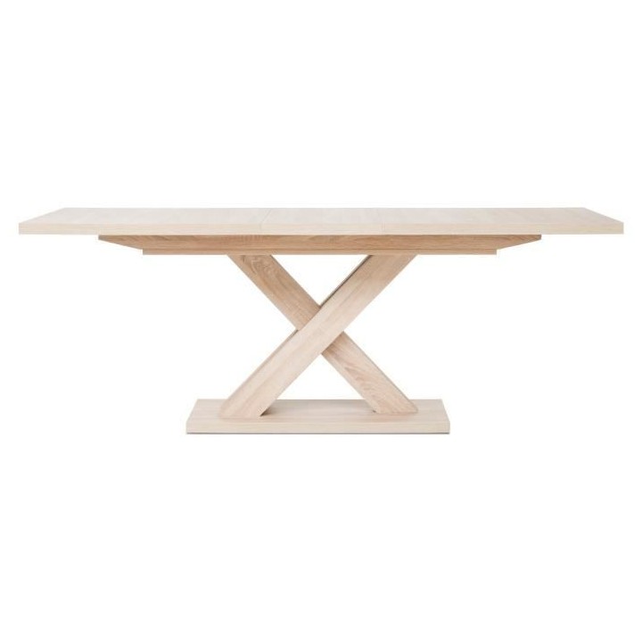 Table extensible mélaminé contemporaine pieds central en croix L 160