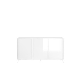 Buffet CITIZEN - Décor Blanc laqué brillant - 3 Portes - L 156 x P 4