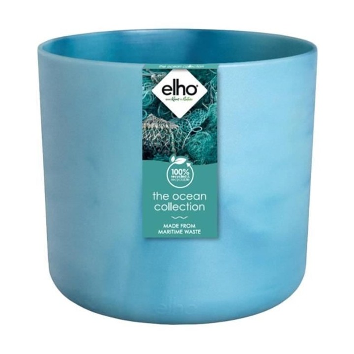 Pot de fleurs ronde ELHO The Ocean Collection - Bleu - Ø 22 x H 20 cm