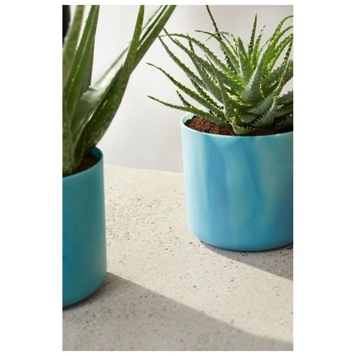 Pot de fleurs ronde ELHO The Ocean Collection - Bleu - Ø 22 x H 20 cm