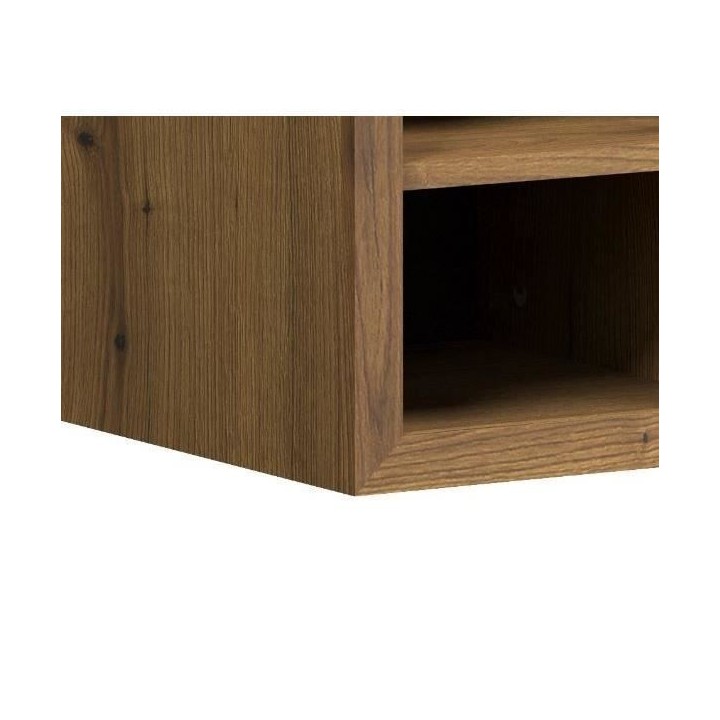 Meuble avec vasque suspendu - SYNNAX - 1 Abattant + 2 Niches - L120 x