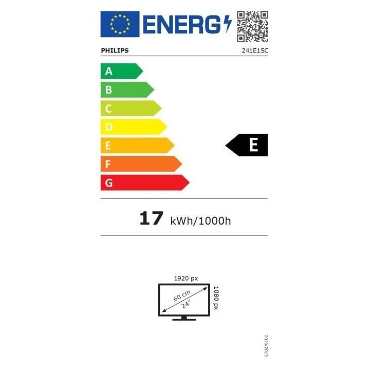 Ecran PC incurvé - PHILIPS 241E1SC/00 - 23,6 FHD - Dalle VA - 4 ms -