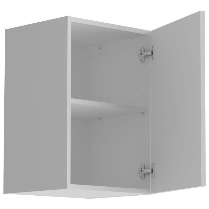 Meuble haut de cuisine OSLO - Blanc mat - 1 porte + tablette - L 40 x