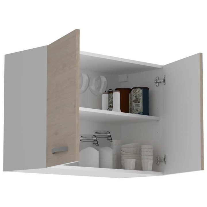 OSLO Meuble haut 2 portes - Décor Chene Jackson - L 80 x P 36 x H 58