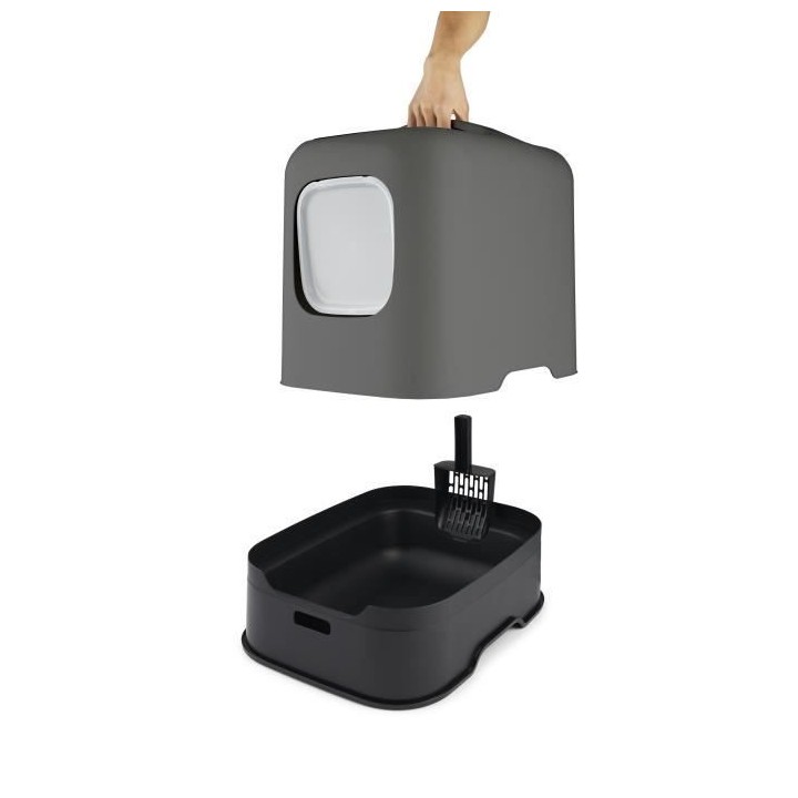 ROTHO - Maison toilette pour chat 57 x 39 x 40 cm - Bac a litiere - An
