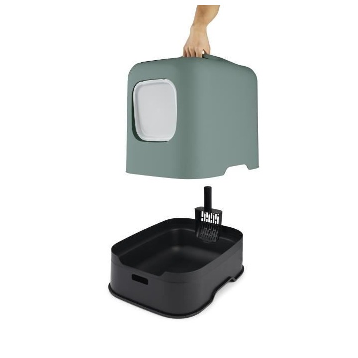 ROTHO - Maison toilette pour chat 57 x 39 x 40 cm - Bac a litiere - Ve