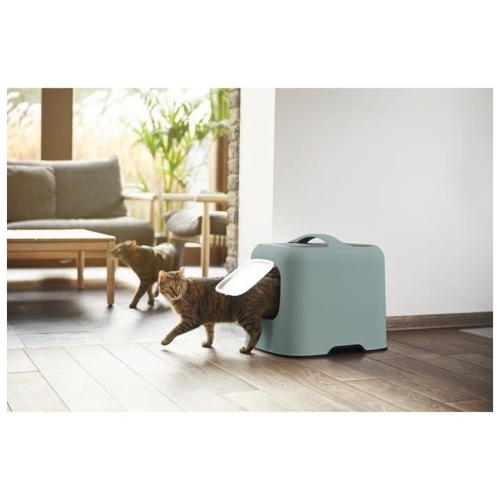 ROTHO - Maison toilette pour chat 57 x 39 x 40 cm - Bac a litiere - Ve