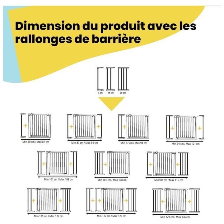 SAFETY 1ST Barriere de sécurité enfant Easy Close - Métal - 73 a 80