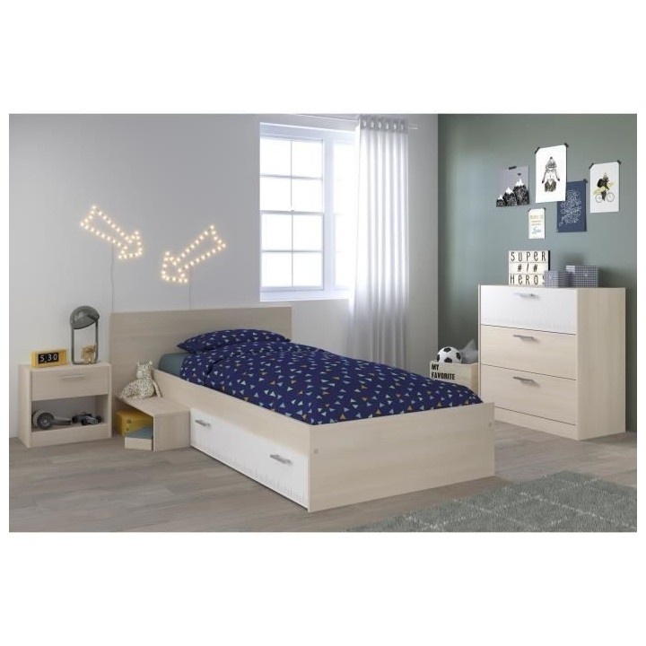 PARISOT Chambre Enfant Complete style contemporain décor acacia clair