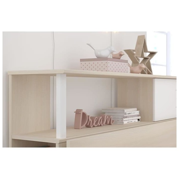 PARISOT Chambre enfant complete Tete de lit + lit + bureau - Style con