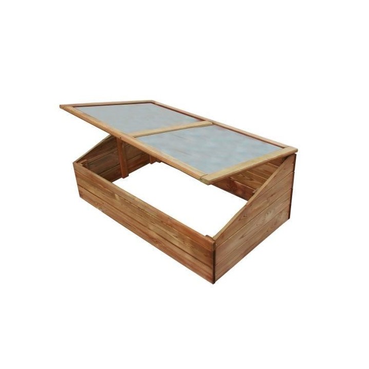 EKJU Serre avec plexiglass en sapin - 100 x 60 x H 39 cm