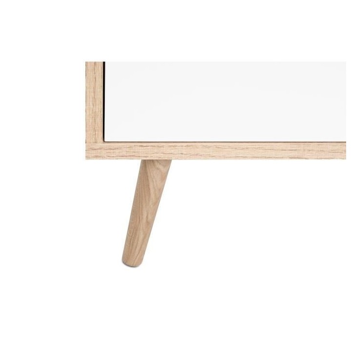 Buffet haut - Chene Sonoma, blanc, gris et bleu - Style scandinave - C